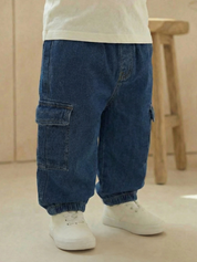 Calça Jeans Cargo Bebê Menino Jogger