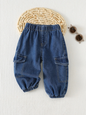 Calça Jeans Cargo Bebê Menino Jogger