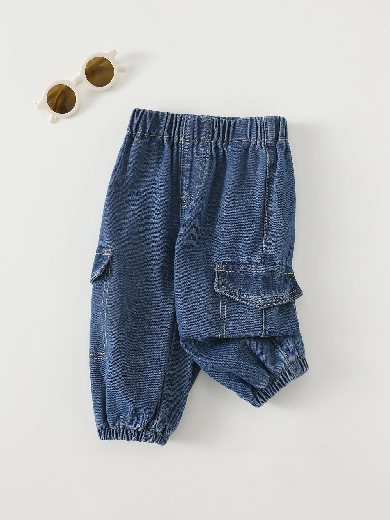 Calça Jeans Cargo Bebê Menino Jogger