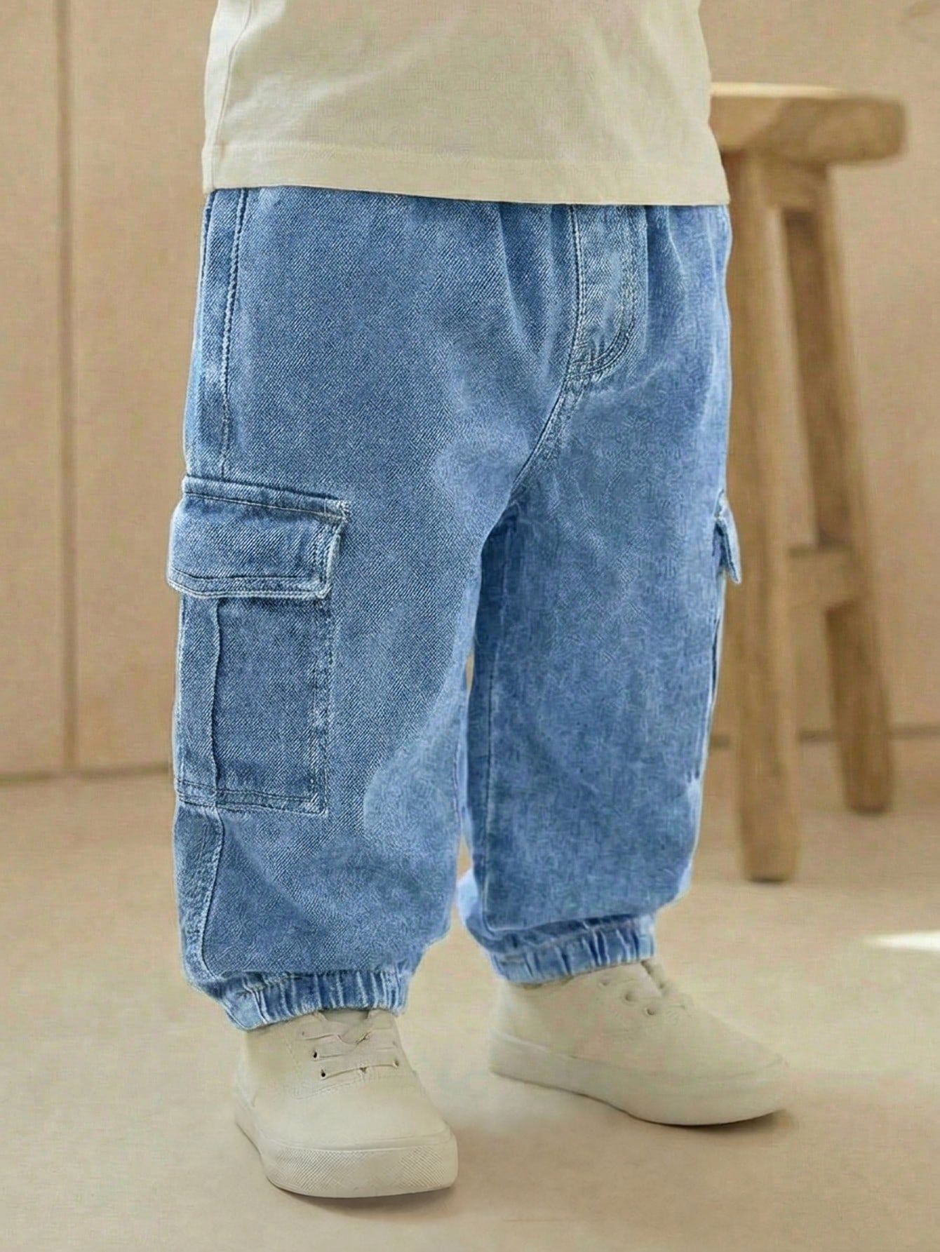 Calça Jeans Cargo Bebê Menino Jogger
