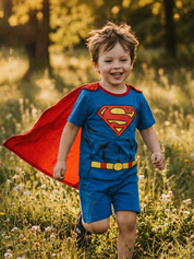Fantasia Superman Infantil com Capa e Shorts