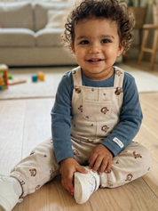 Conjunto Bebê Menino Blusa e Calça com Suspensório Urso
