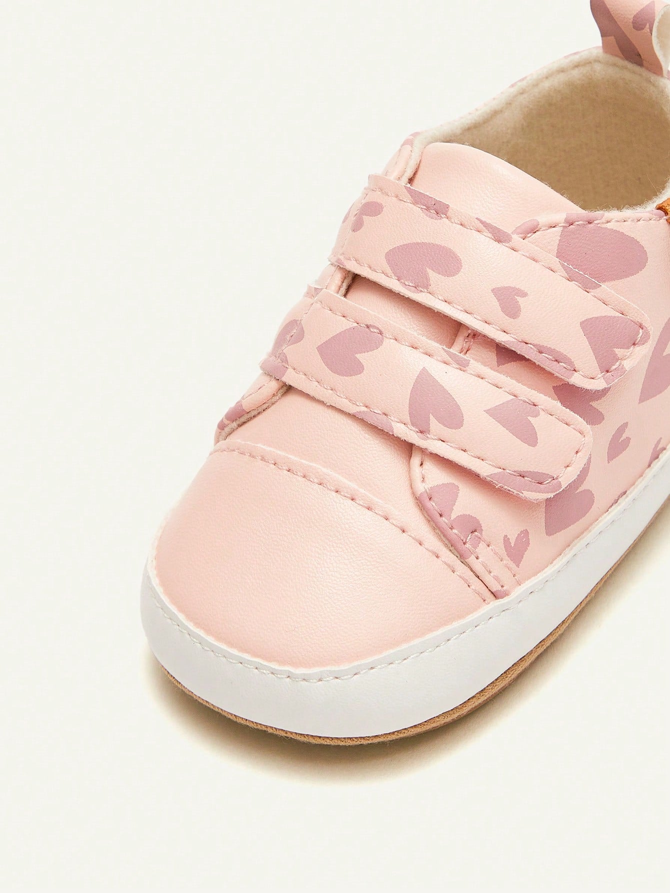 Tênis Bebê Menina Sneaker Velcro Duplo Estampa Coração