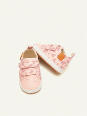 Tênis Bebê Menina Sneaker Velcro Duplo Estampa Coração