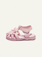 Sandália Infantil Menina Estilo Princesa Fechada com Luz LED Velcro