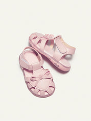 Sandália Infantil Menina Estilo Princesa Fechada com Luz LED Velcro