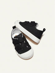 Tênis Infantil Masculino Casual Lona Preta Duplo Velcro