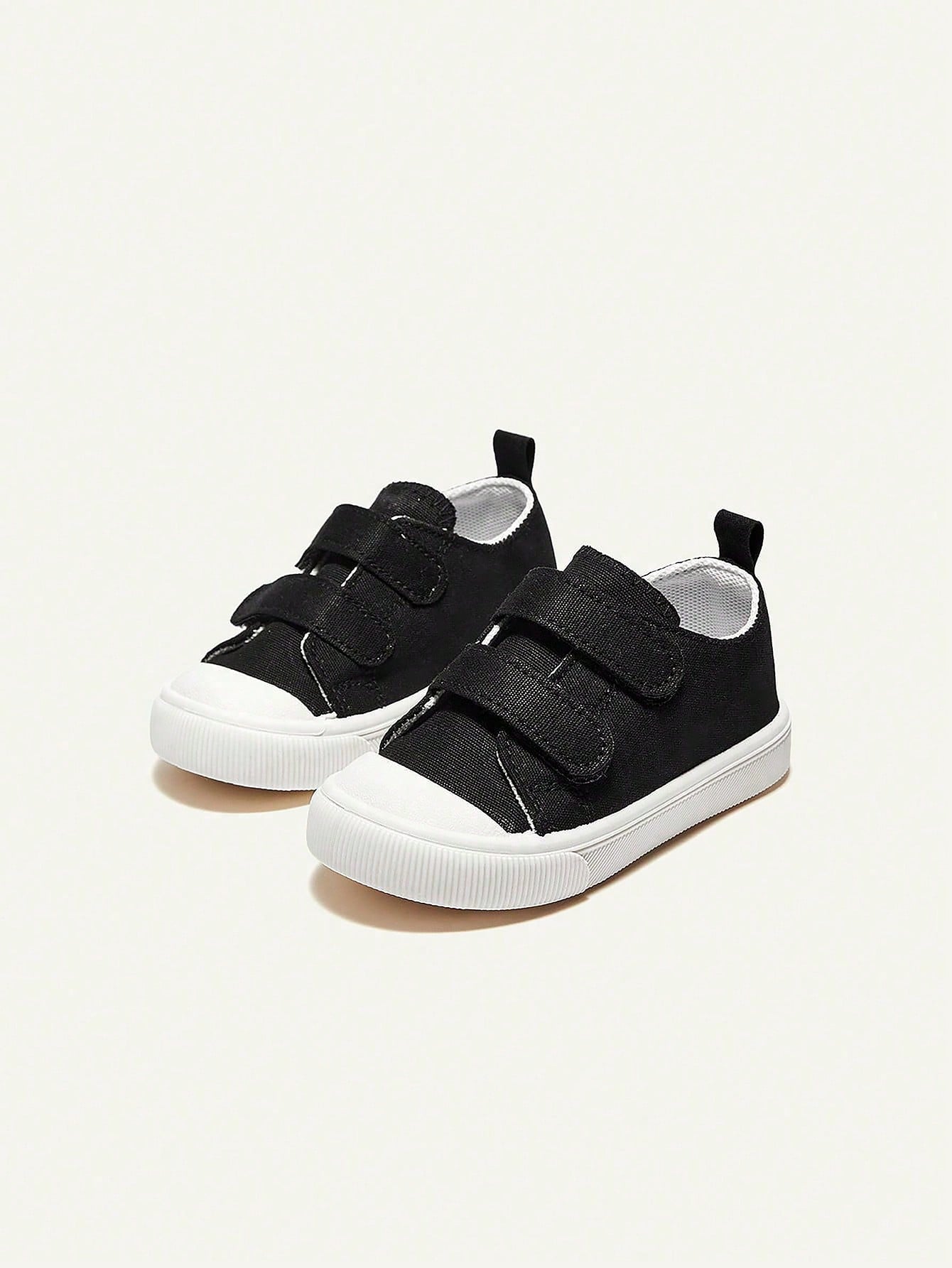 Tênis Infantil Masculino Casual Lona Preta Duplo Velcro