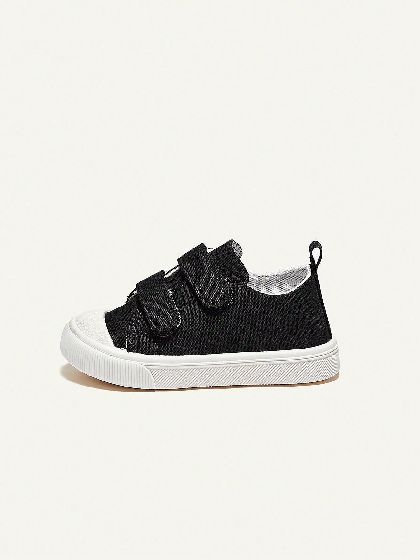 Tênis Infantil Masculino Casual Lona Preta Duplo Velcro