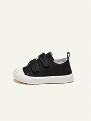 Tênis Infantil Masculino Casual Lona Preta Duplo Velcro