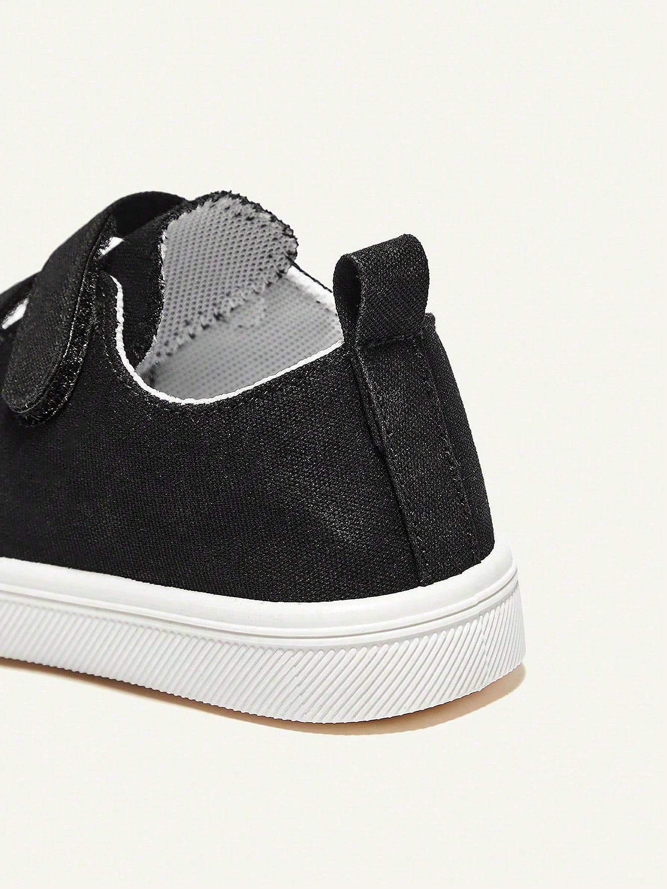 Tênis Infantil Masculino Casual Lona Preta Duplo Velcro