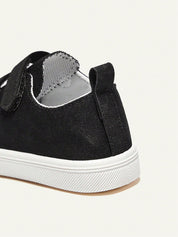 Tênis Infantil Masculino Casual Lona Preta Duplo Velcro