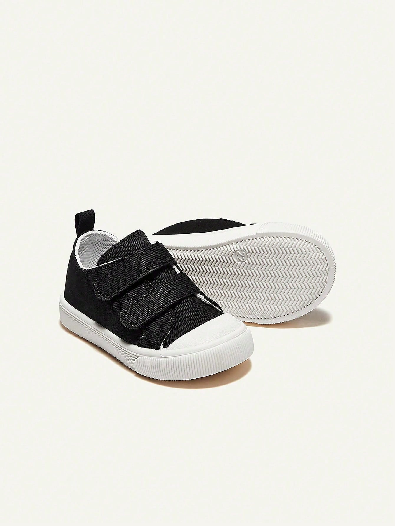 Tênis Infantil Masculino Casual Lona Preta Duplo Velcro