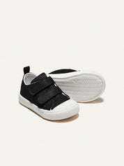 Tênis Infantil Masculino Casual Lona Preta Duplo Velcro