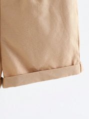 Conjunto 2 Peças Bebê Menino Camiseta Urso Aplique Pelúcia e Shorts