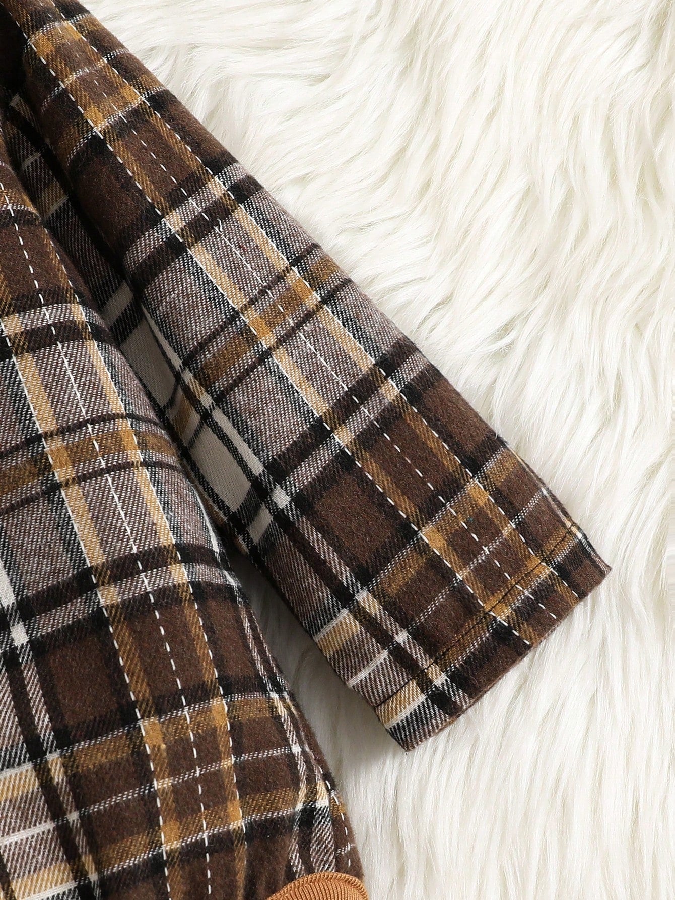 Conjunto 2 Peças Bebê Menino Body Xadrez Manga Longa e Jardineira