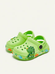 Clog Infantil Menino Estampa Dinossauro LED Solado Iluminado