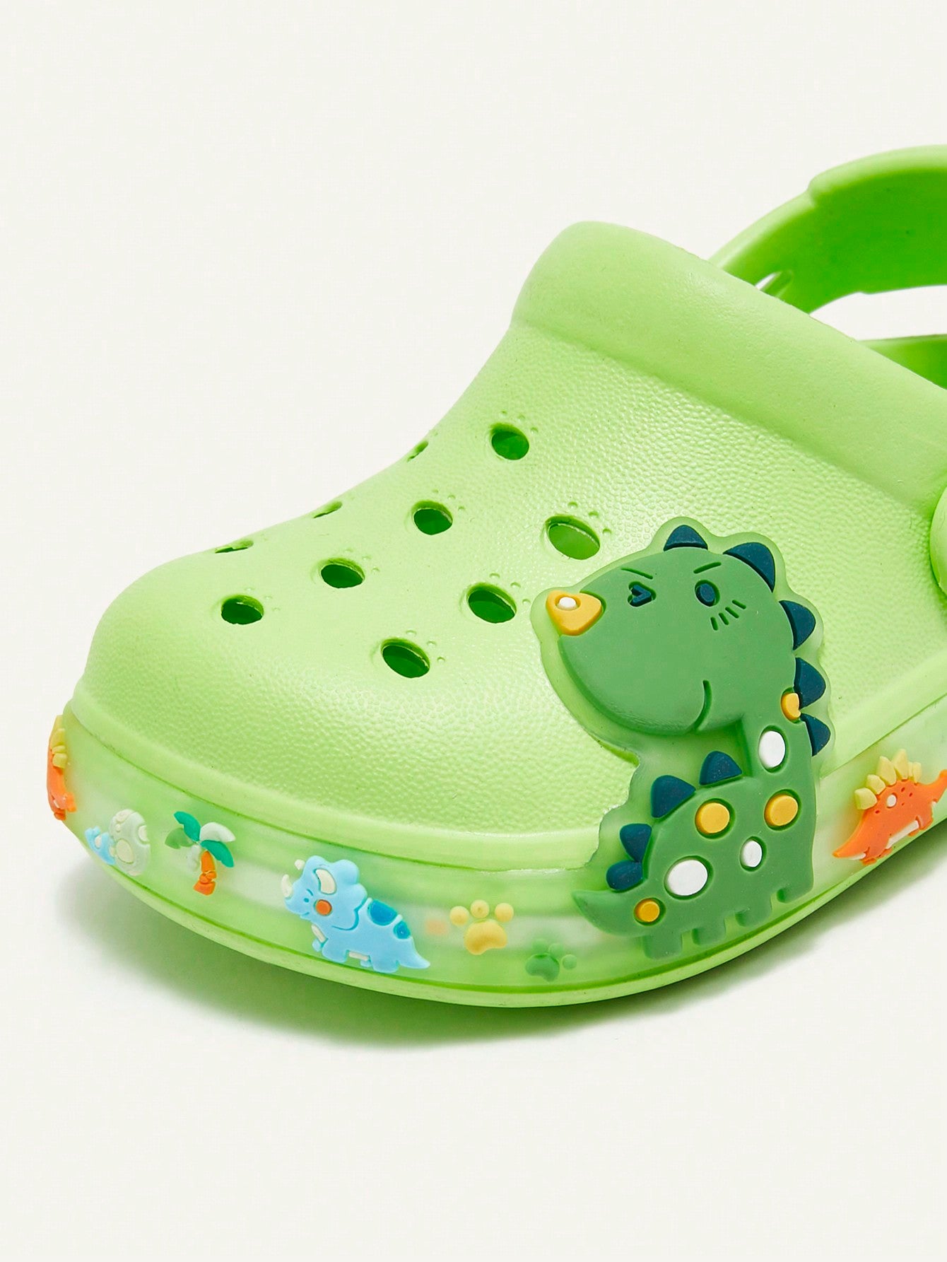 Clog Infantil Menino Estampa Dinossauro LED Solado Iluminado
