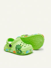 Clog Infantil Menino Estampa Dinossauro LED Solado Iluminado