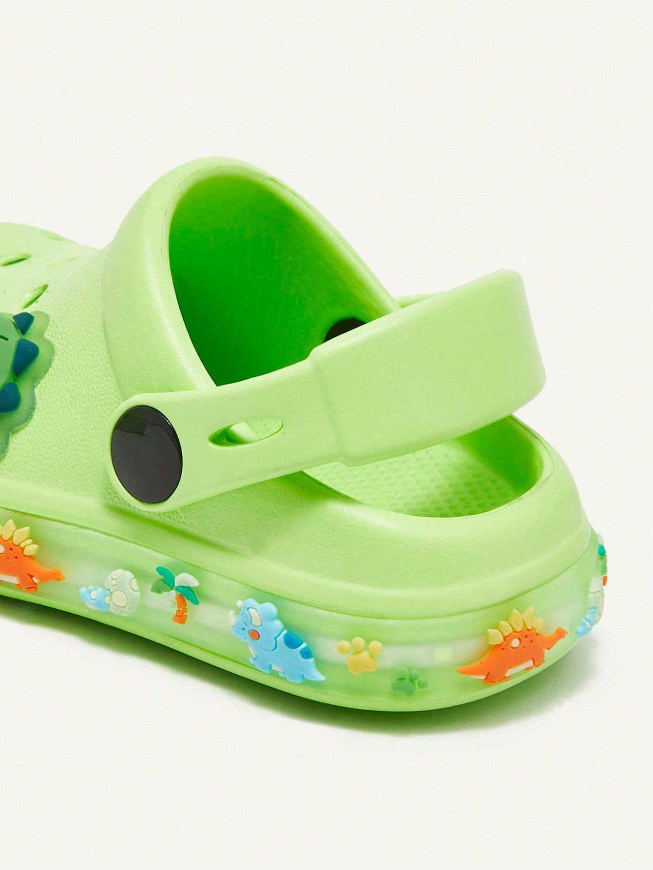 Clog Infantil Menino Estampa Dinossauro LED Solado Iluminado