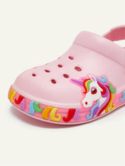 Clog Infantil Menina Unicórnio com Luz LED Sola Iluminada