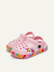 Clog Infantil Menina Unicórnio com Luz LED Sola Iluminada