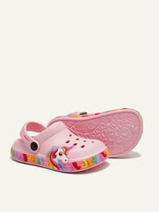 Clog Infantil Menina Unicórnio com Luz LED Sola Iluminada