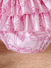Conjunto Bebê Menina 3 Peças Body Borboleta Shorts Estampado e Faixa de Cabelo