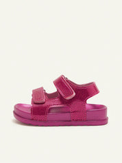 Sandália Infantil Menina Dupla Tira Velcro Glitter