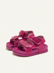 Sandália Infantil Menina Dupla Tira Velcro Glitter