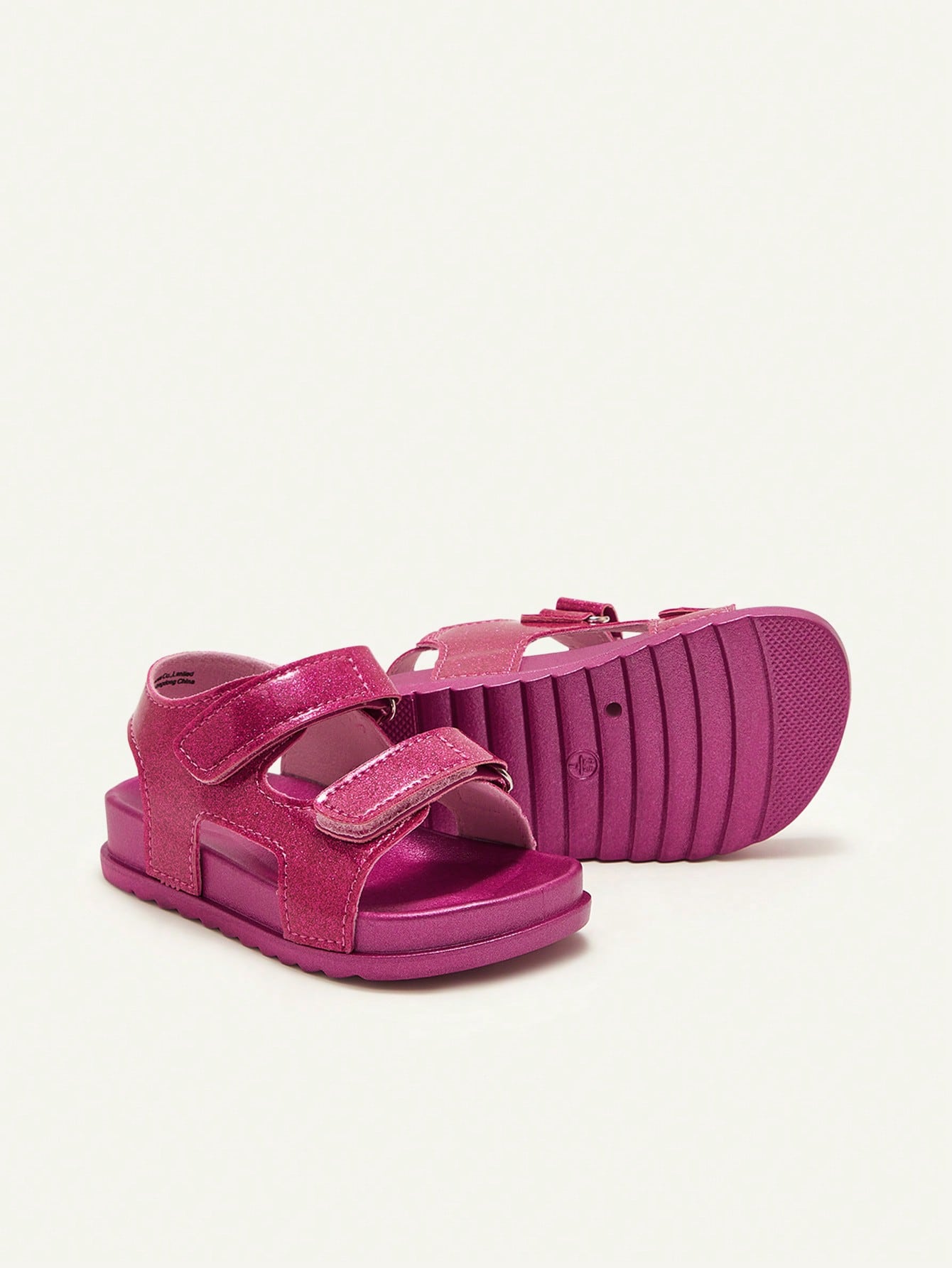 Sandália Infantil Menina Dupla Tira Velcro Glitter