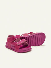 Sandália Infantil Menina Dupla Tira Velcro Glitter