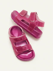 Sandália Infantil Menina Dupla Tira Velcro Glitter