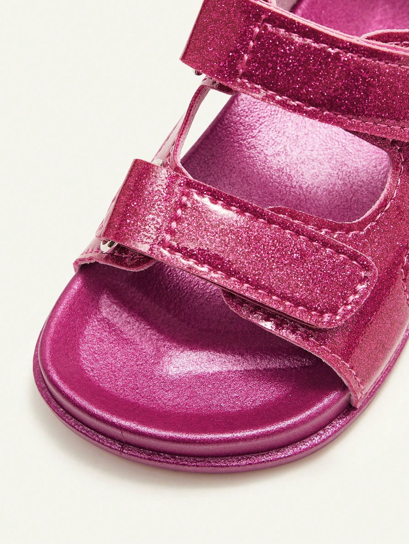 Sandália Infantil Menina Dupla Tira Velcro Glitter