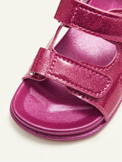 Sandália Infantil Menina Dupla Tira Velcro Glitter