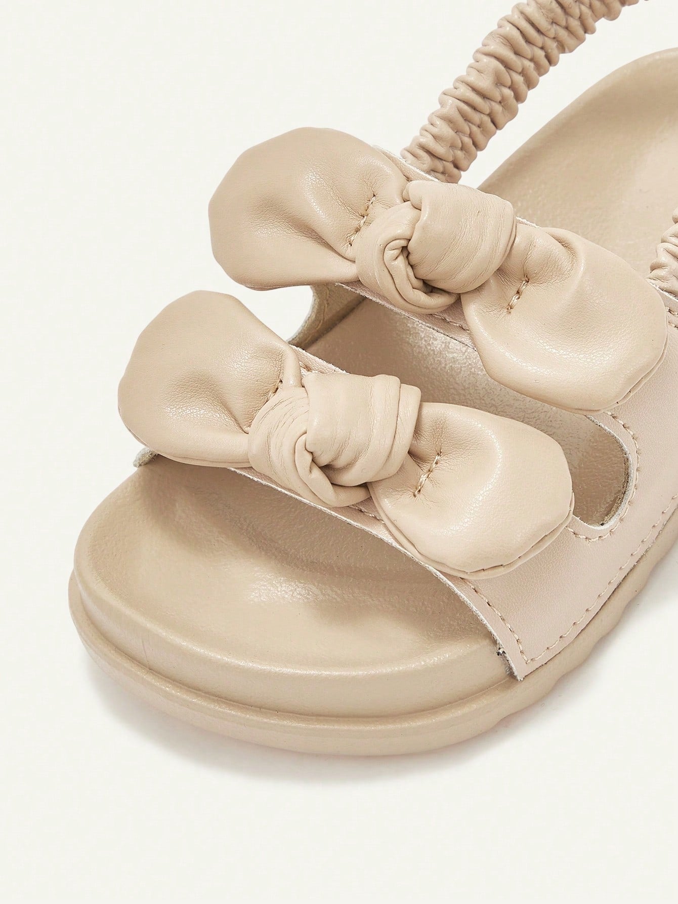 Sandália Infantil Bebê Menina Plana Slingback Elástico com Laço