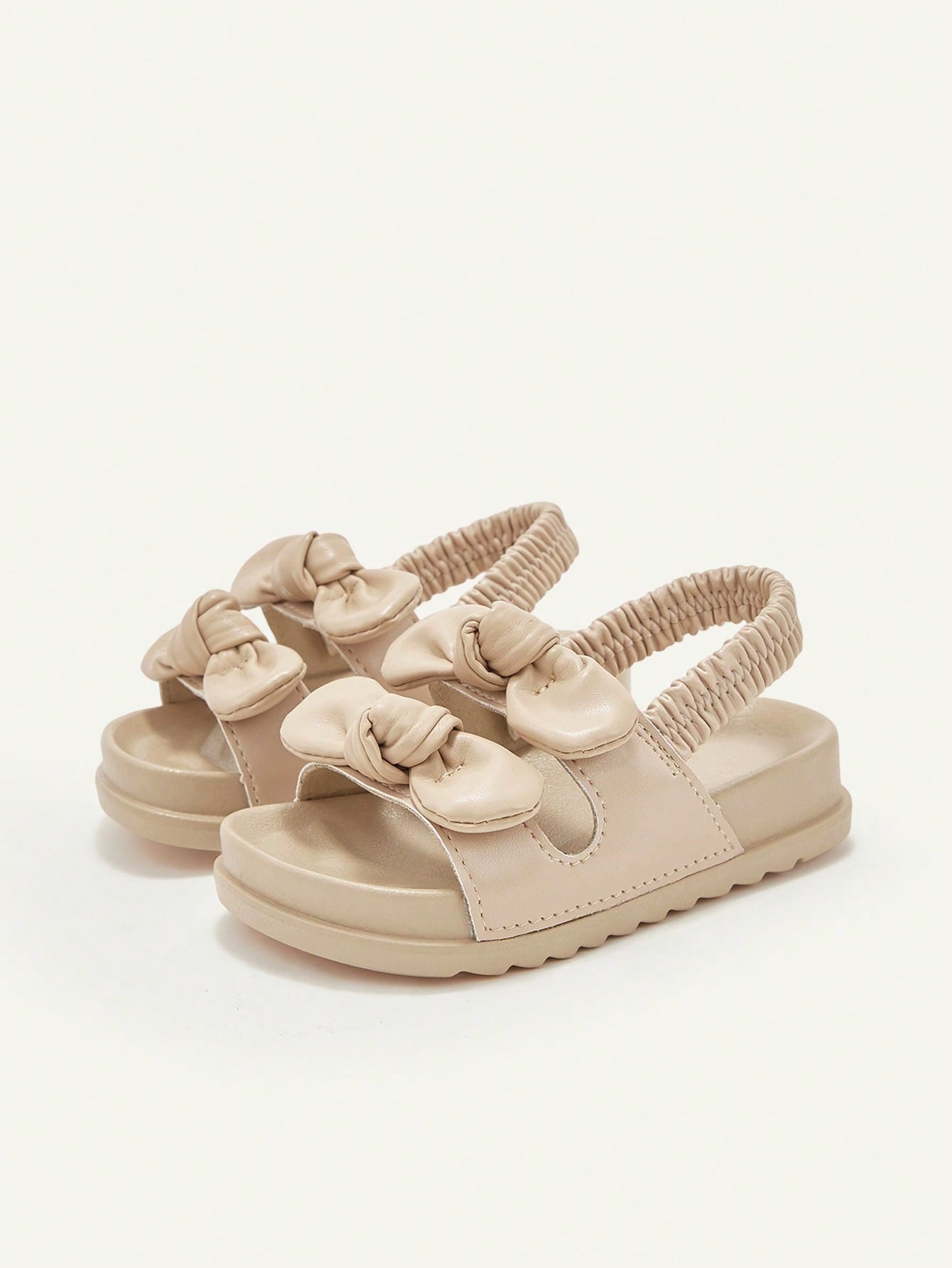 Sandália Infantil Bebê Menina Plana Slingback Elástico com Laço