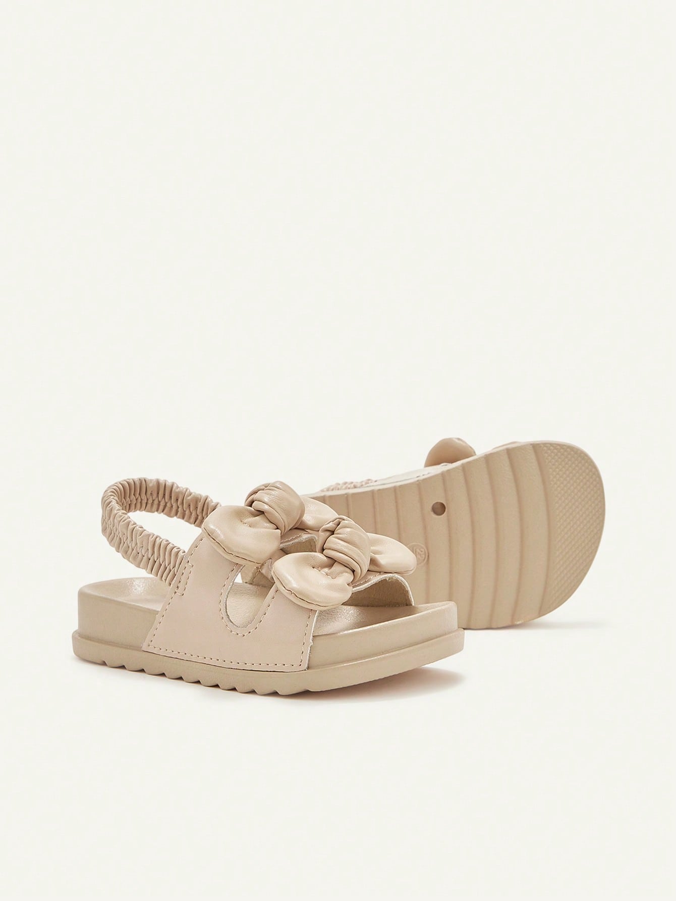 Sandália Infantil Bebê Menina Plana Slingback Elástico com Laço