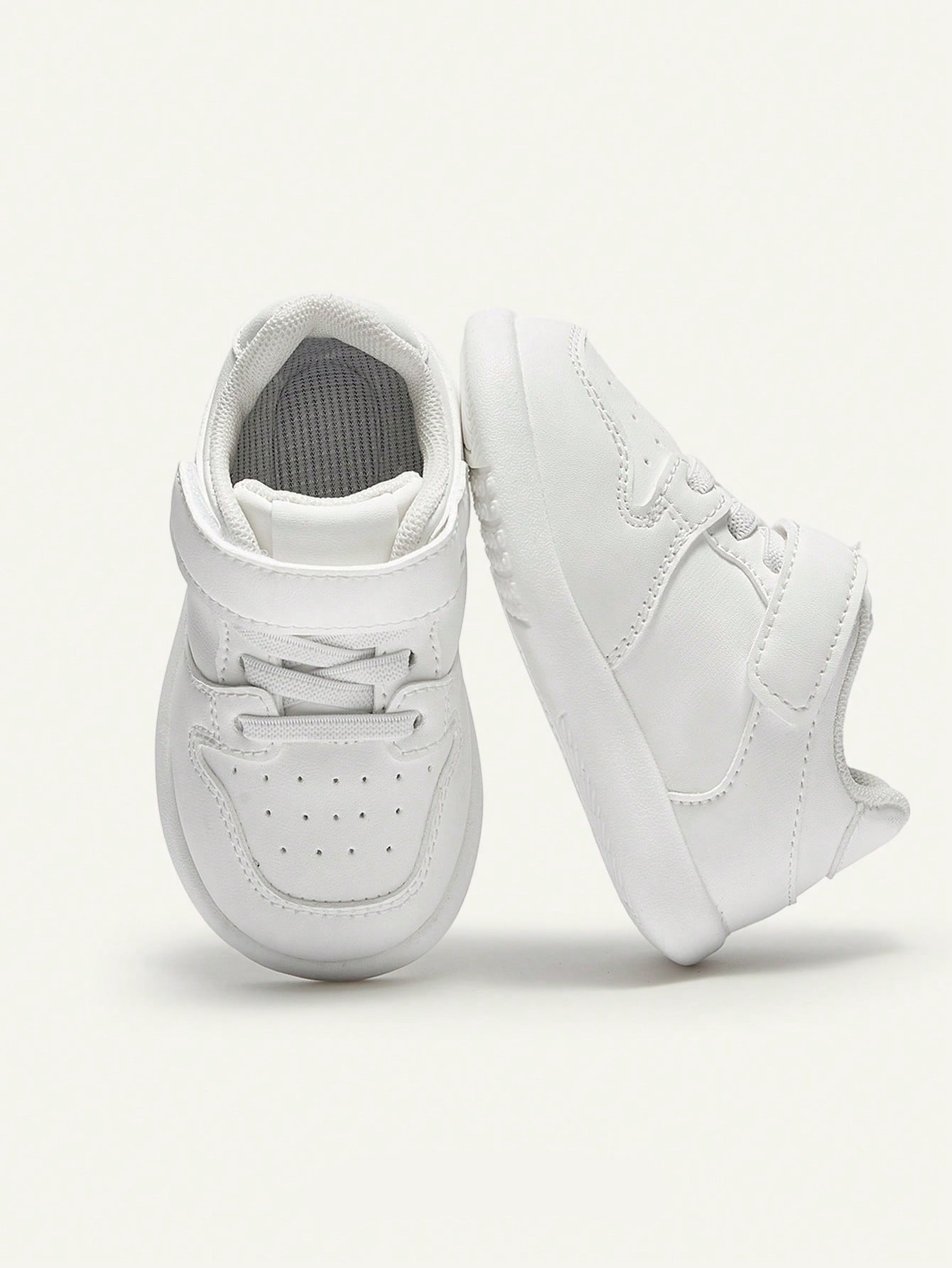 Tênis Infantil Bebê Estilo Sneaker Velcro e Cadarço Couro