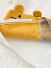 Conjunto 2 Peças Bebê Menino Camiseta Colorblock Tigre Cachorro e Shorts