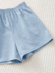 Conjunto 2 Peças Bebê Menino Camiseta Colorblock Tigre Cachorro e Shorts