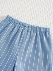 Conjunto Bebê Menino 2 Peças Camiseta Animais Marinhos e Shorts Listrado