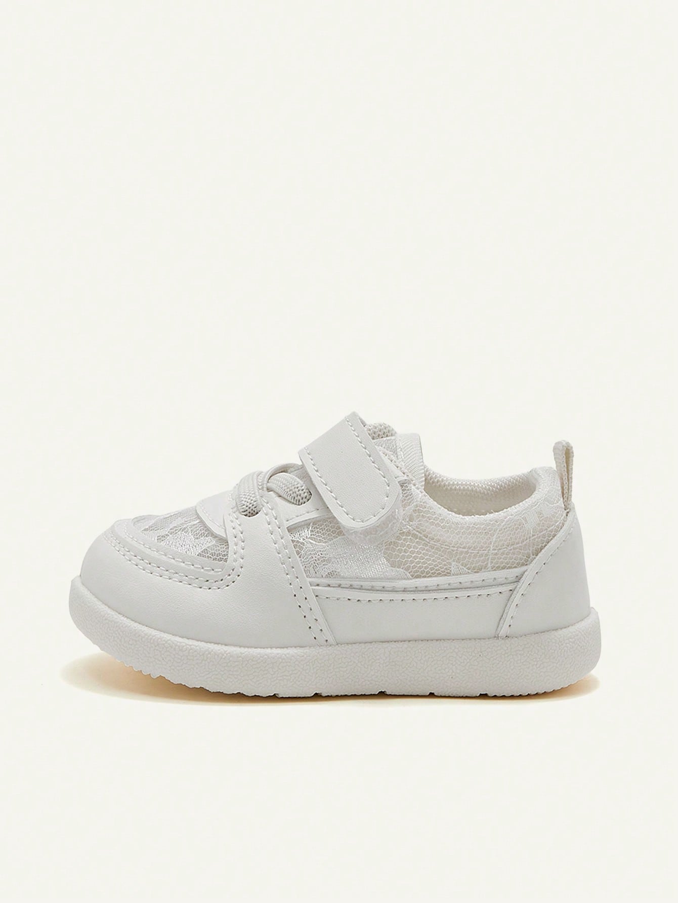 Tênis Infantil Feminino Casual Renda Tule Fecho Velcro