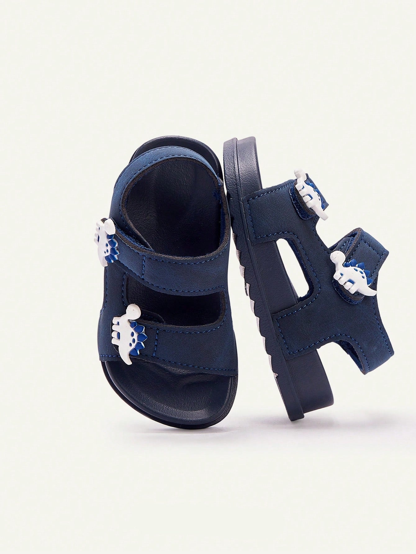 Sandália Infantil Menino Velcro Duplo Aplique Dinossauro