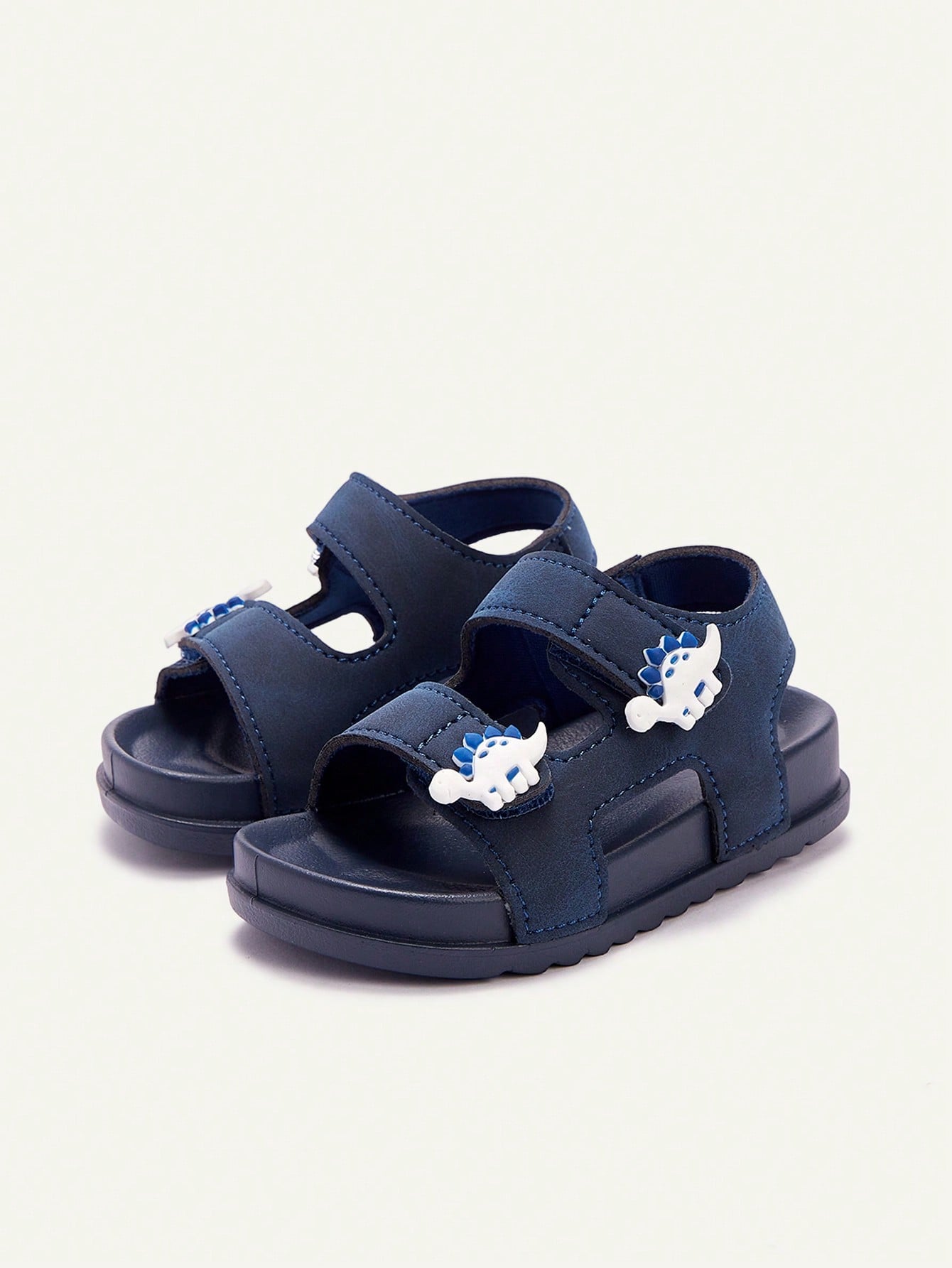 Sandália Infantil Menino Velcro Duplo Aplique Dinossauro