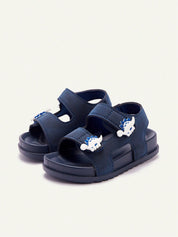 Sandália Infantil Menino Velcro Duplo Aplique Dinossauro