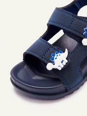 Sandália Infantil Menino Velcro Duplo Aplique Dinossauro