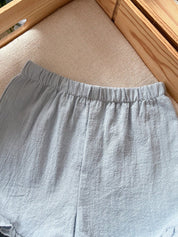 Conjunto 2 Peças Bebê Menina Blusa Gola Peter Pan Bordada Borboleta e Shorts