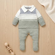 Macacão Bebê de Malha Listrado Confortável