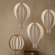 Decoração Infantil Balão de Ar Quente 3D em Madeira - Conjunto 3 Peças